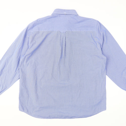 Maine New England Men's Blue Check Dress Shirt L