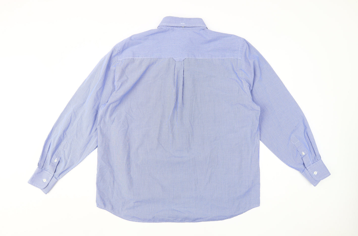 Maine New England Men's Blue Check Dress Shirt L