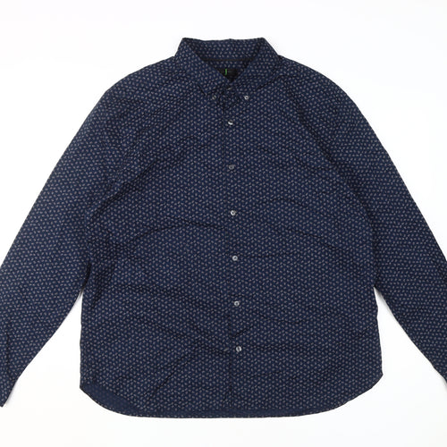 Jasper Conran Men's XL Blue Paisley Dress Shirt