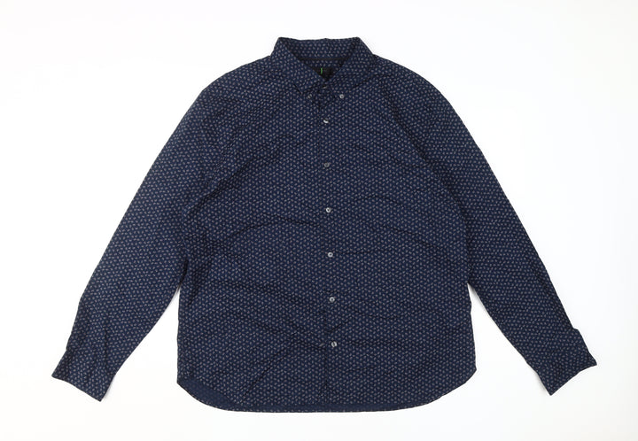 Jasper Conran Men's XL Blue Paisley Dress Shirt