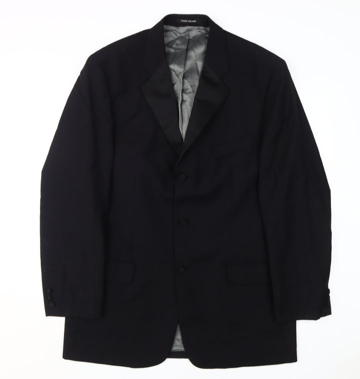 Pierre Balmain Men's Black Blazer Jacket, Size 42 Long