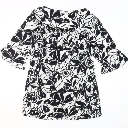 Marks and Spencer Women's Black Floral Shift Dress, Size 14