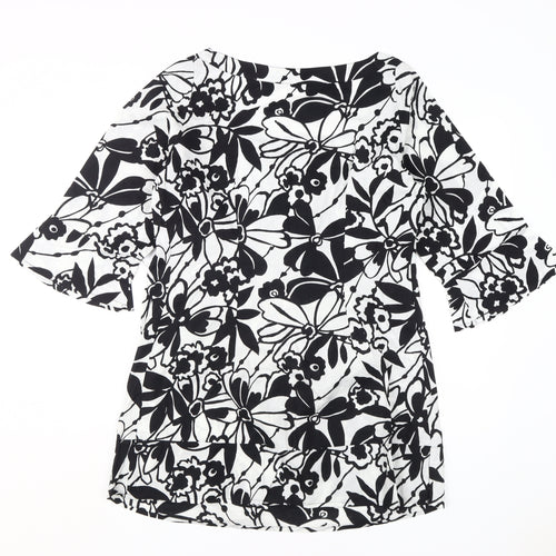 Marks and Spencer Women's Black Floral Shift Dress, Size 14