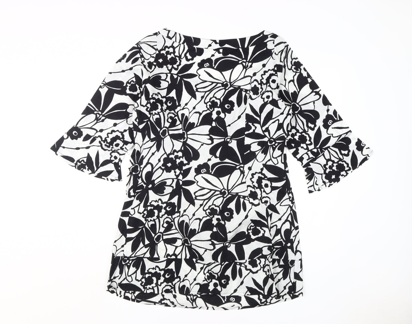 Marks and Spencer Women's Black Floral Shift Dress, Size 14
