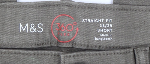 Marks and Spencer Men's Brown Straight Fit Jeans Size 38