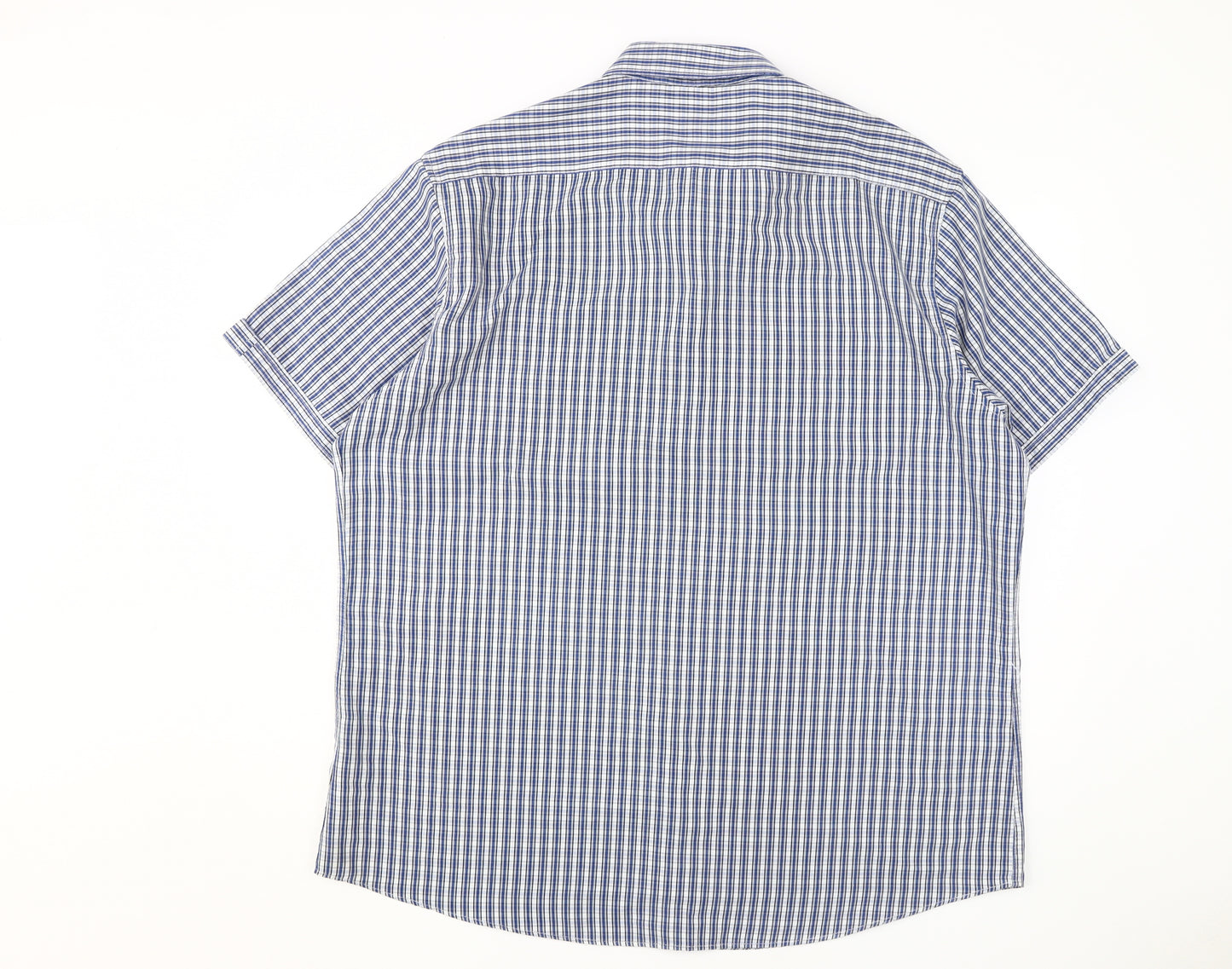 Atlantic Bay Men's Blue Check 2XL Short Sleeve Shirt
