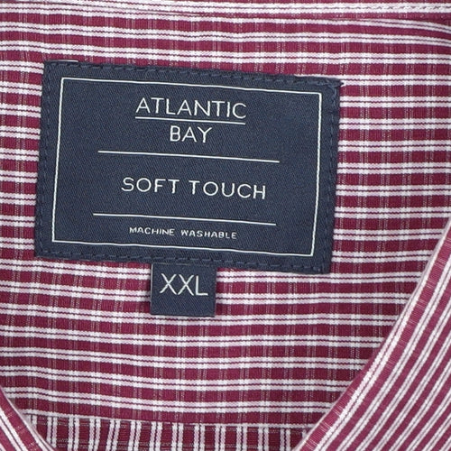 Atlantic Bay Men's Red Check Short Sleeve Shirt 2XL