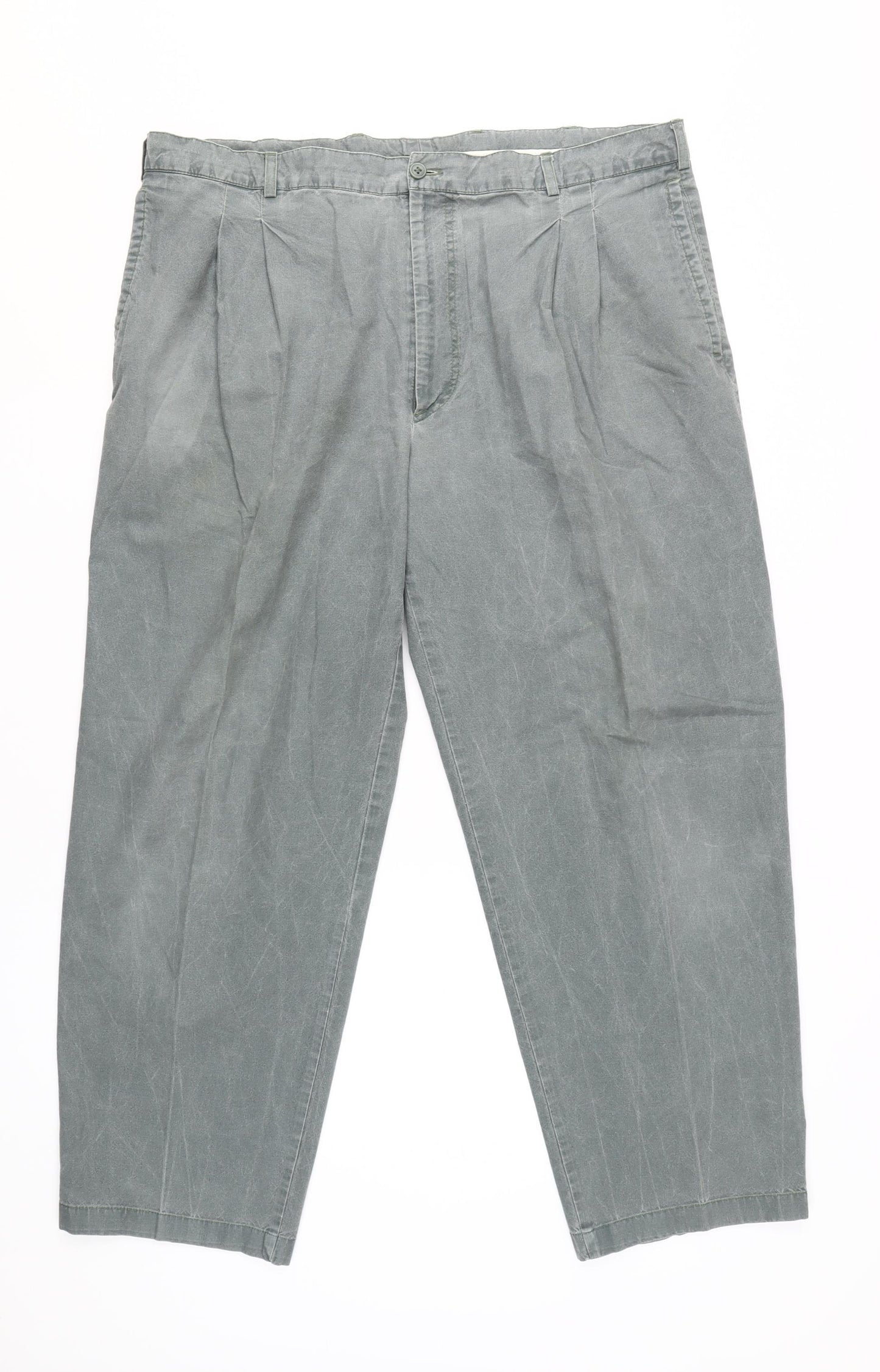 BHS Men's Green Pleated Trousers 40W29L Casual