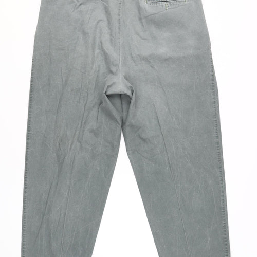 BHS Men's Green Pleated Trousers 40W29L Casual