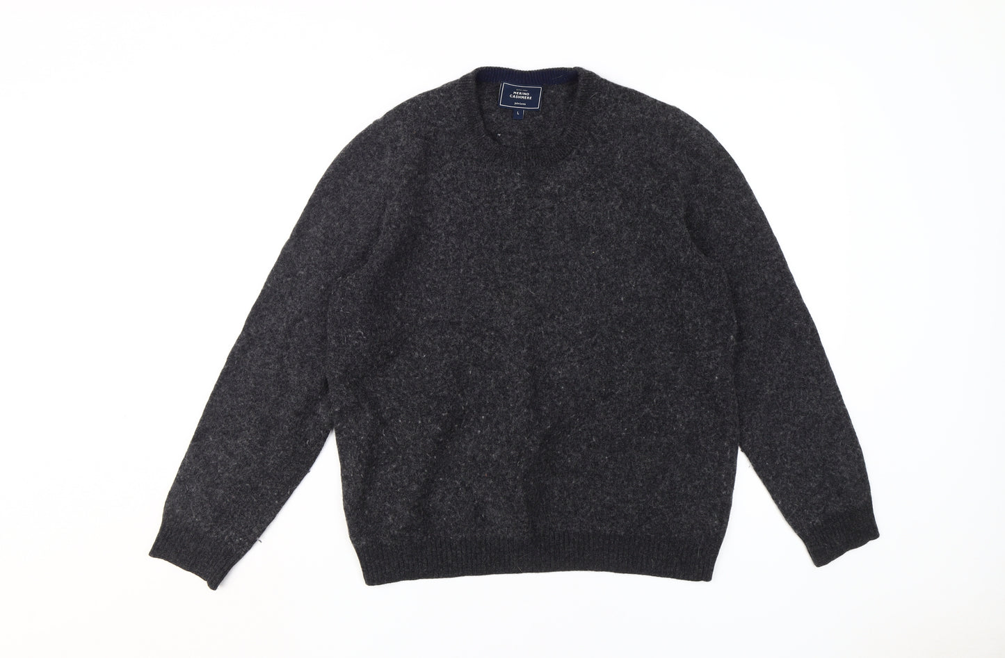 John Lewis Men's Grey Wool Cashmere Pullover, Size L