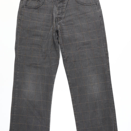 Next Grey Check Straight Jeans Men 36