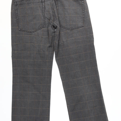 Next Grey Check Straight Jeans Men 36