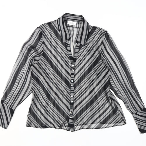 Wallis Petite Women's Multicoloured Striped Button-Up Shirt, Size 14