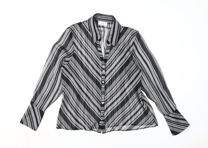 Wallis Petite Women's Multicoloured Striped Button-Up Shirt, Size 14