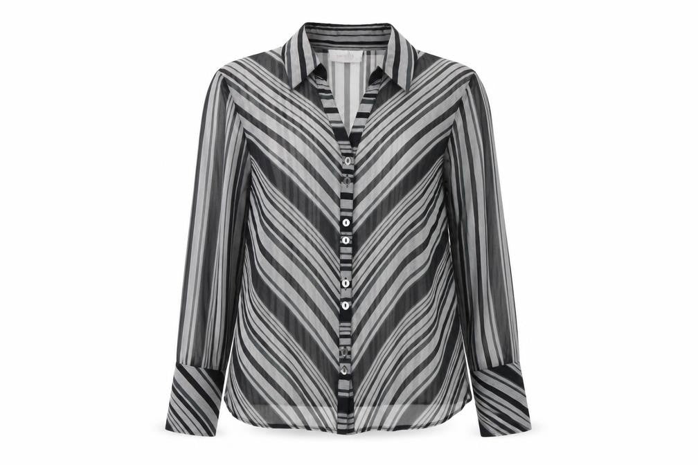 Front view of Wallis Petite Women's Multicoloured Striped Button-Up Shirt, size 14