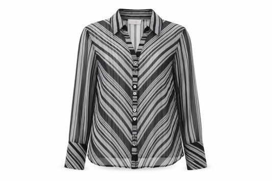 Front view of Wallis Petite Women's Multicoloured Striped Button-Up Shirt, size 14