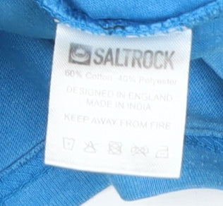 Saltrock Men's Blue Graphic Logo T-Shirt, Size L, Crew Neck