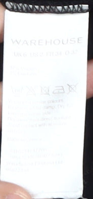 Warehouse Women's Black A-Line Belted Dress Size 6