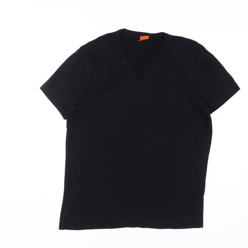 Hugo Boss Men's Black V-Neck T-Shirt, Size L