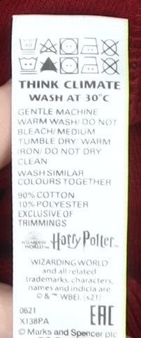 Marks and Spencer Boys Red Harry Potter Pullover Hoodie 3-4 Years