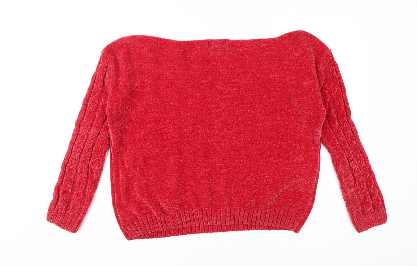 Lipsy Women's Red Cable-Knit Pullover Jumper Size 12