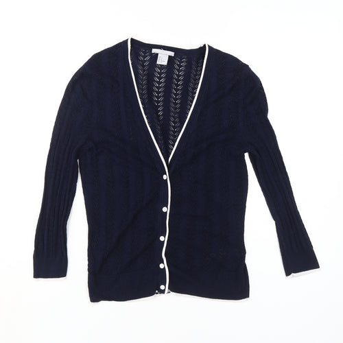 H&M Women's Blue V-Neck Cardigan, Size S
