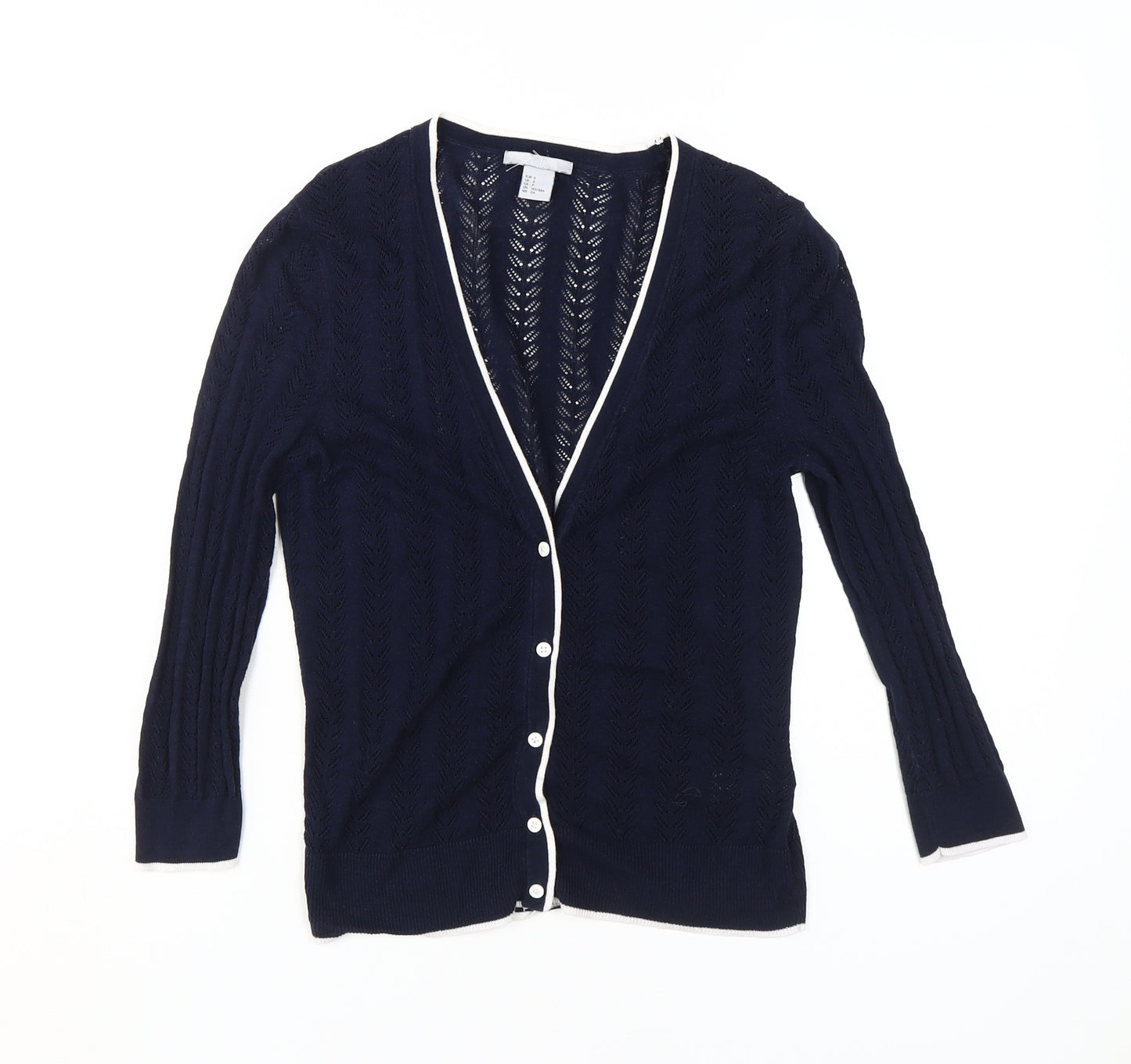 H&M Women's Blue V-Neck Cardigan, Size S
