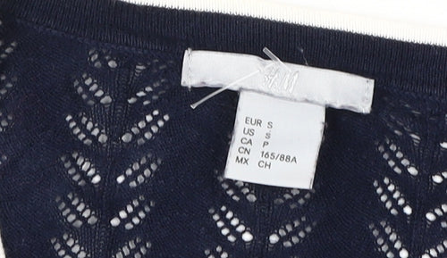 H&M Women's Blue V-Neck Cardigan, Size S