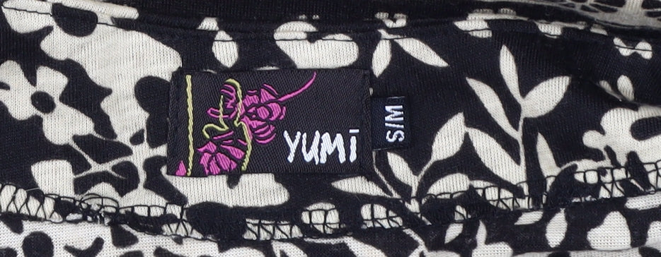 Yumi Women's Black Floral Shift Dress S