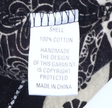 Yumi Women's Black Floral Shift Dress S