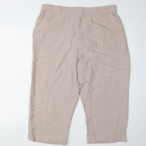 Pennyplain Women's Beige Straight Leg Trousers 18-20