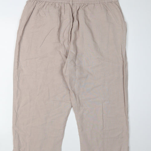 Pennyplain Women's Beige Straight Leg Trousers 18-20