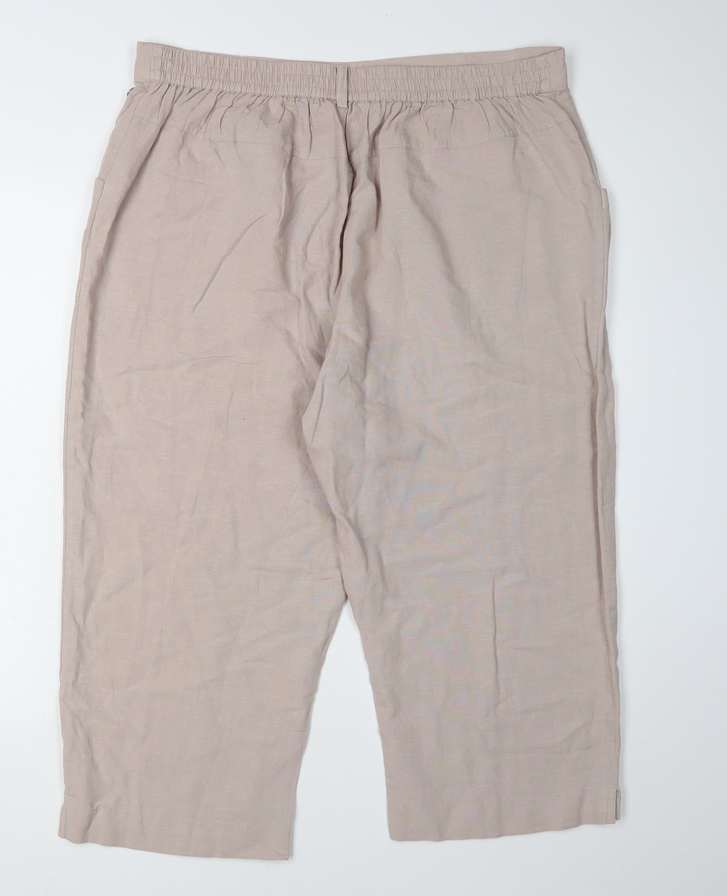 Pennyplain Women's Beige Straight Leg Trousers 18-20