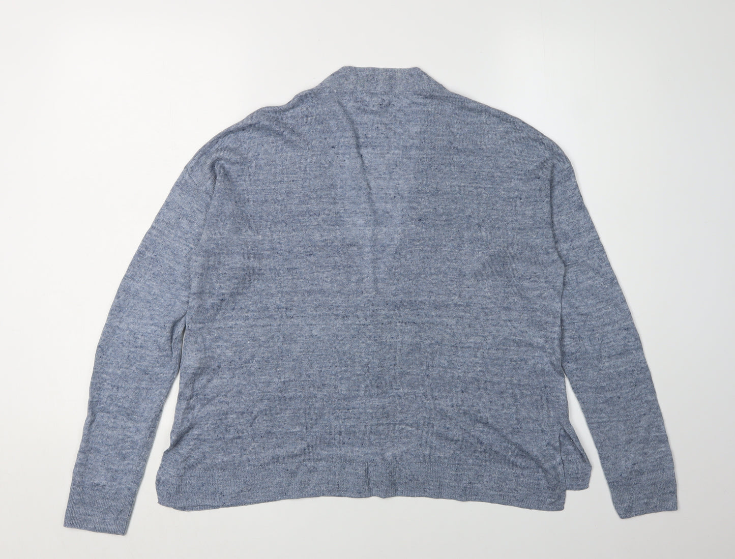 Fat Face Women's Blue Cardigan Size 12 Linen V-Neck