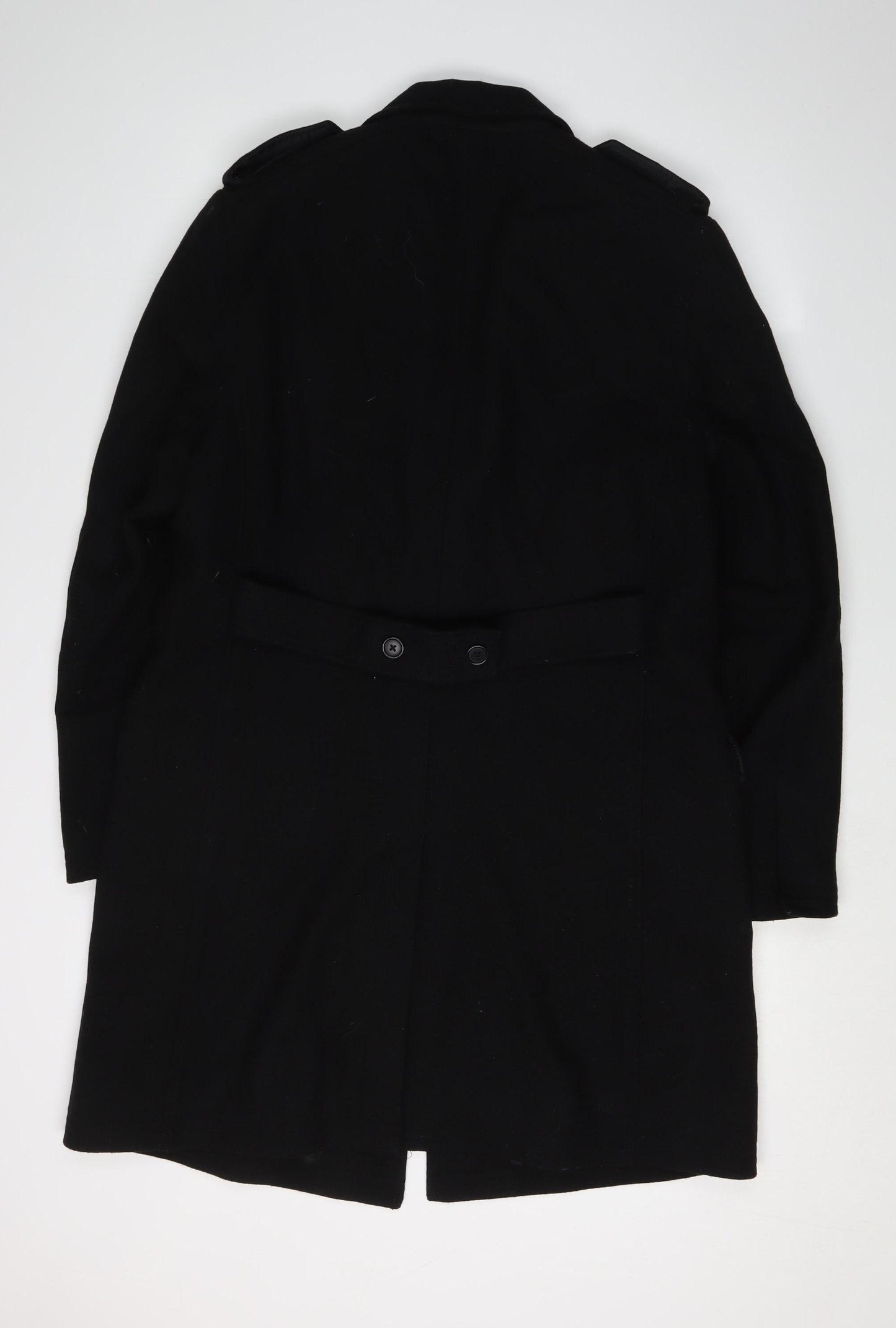 Reiss Men's Black Wool Overcoat Size L Classic