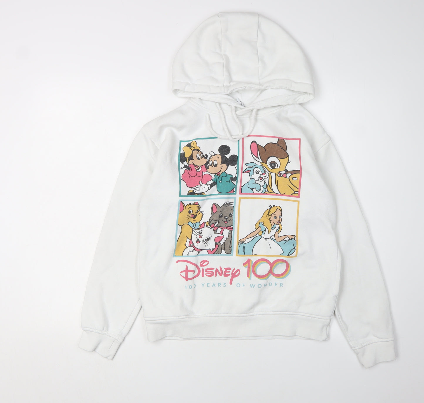 Primark Disney White Hoodie, Women's 2XS Pullover, Logo Accents