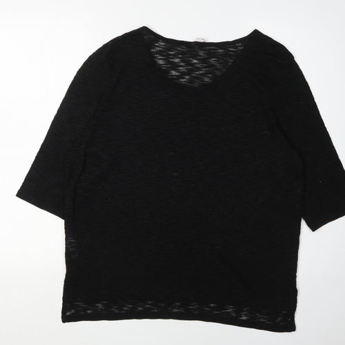 Simply Be Women Black 16/18 V-Neck Pullover Jumper