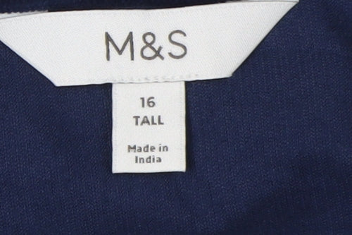Marks and Spencer Women's Blue Midi A-Line Dress, Size 16