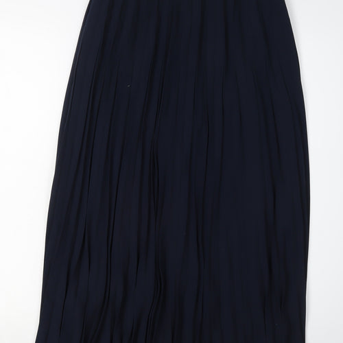 Uniqlo Women's Blue Pleated Midi Skirt - M