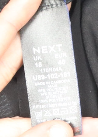 Next Women's Black Long Sleeve Dress Size 18