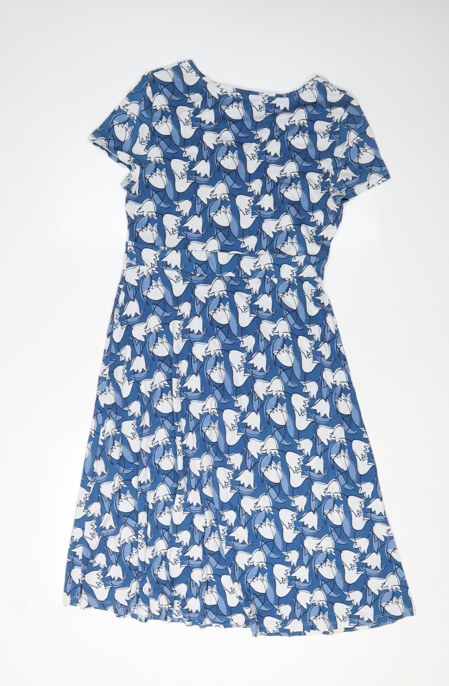 Seasalt Cornwall Women's Blue Floral Fit & Flare Dress Size 12