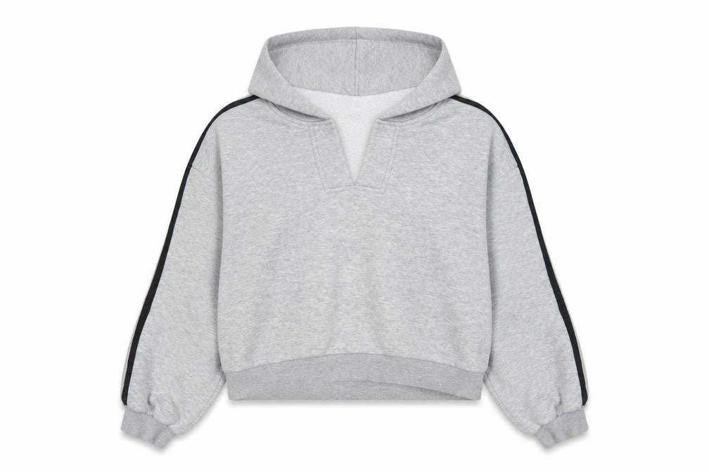 Front view of PRETTYLITTLETHING Women's Grey Pullover Hoodie M