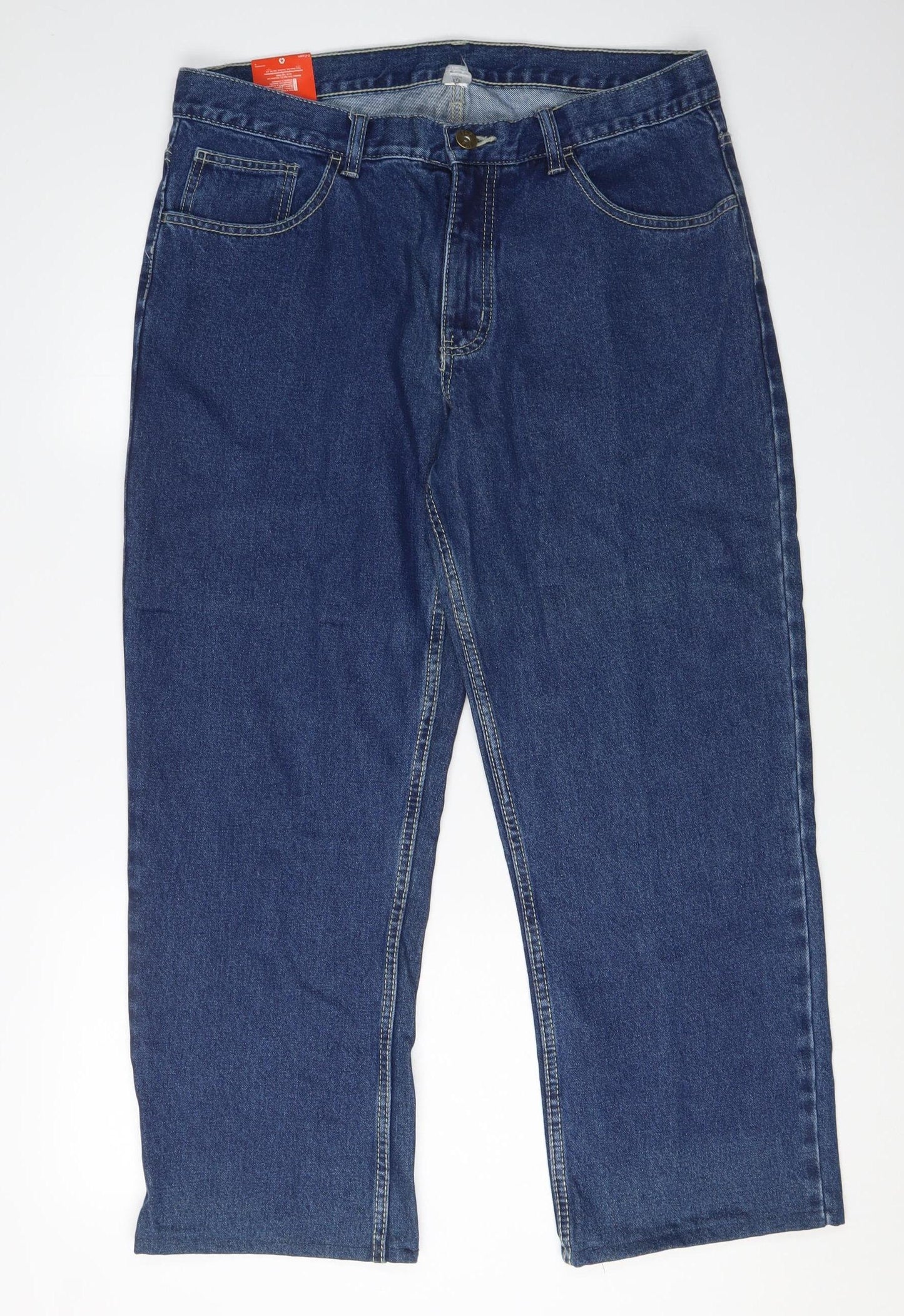 F&F Men's Blue Straight Leg Jeans, Size 36 Waist