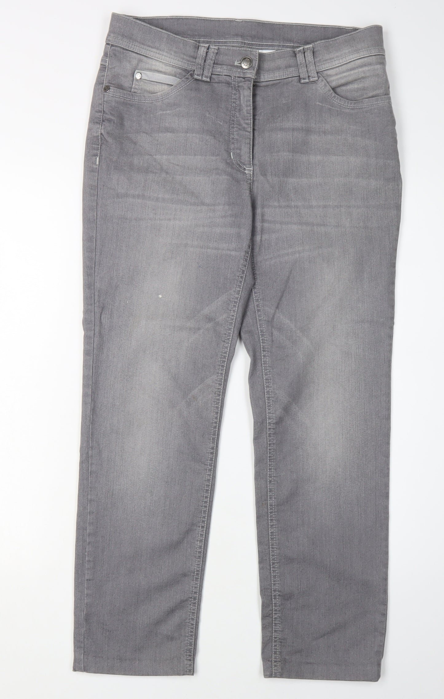 Gelco Women's Grey Straight Leg Jeans, Size 10