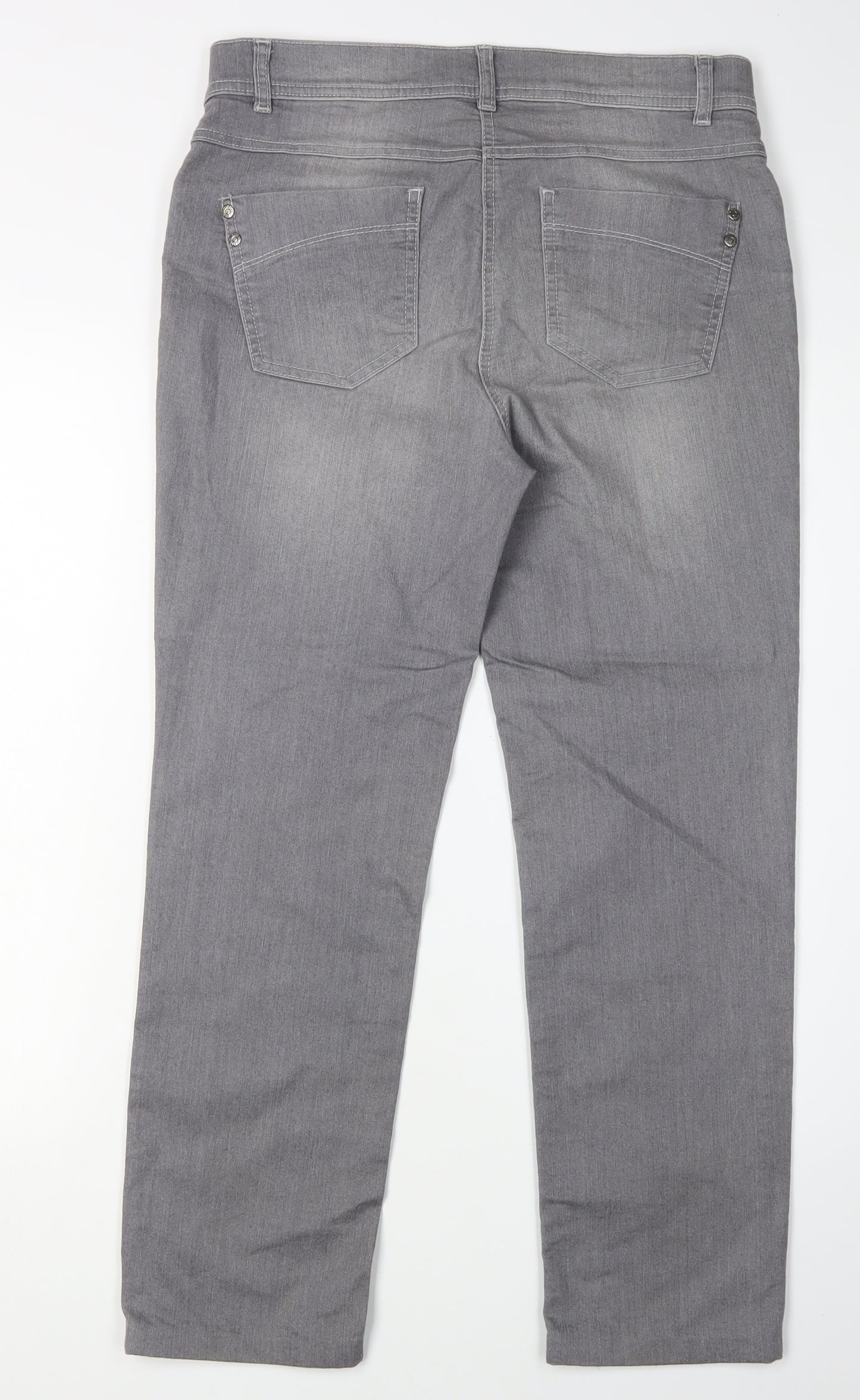 Gelco Women's Grey Straight Leg Jeans, Size 10