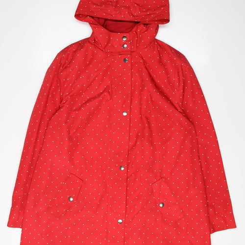 Bonmarché Women's Red Polka Dot Rain Coat, Size 16