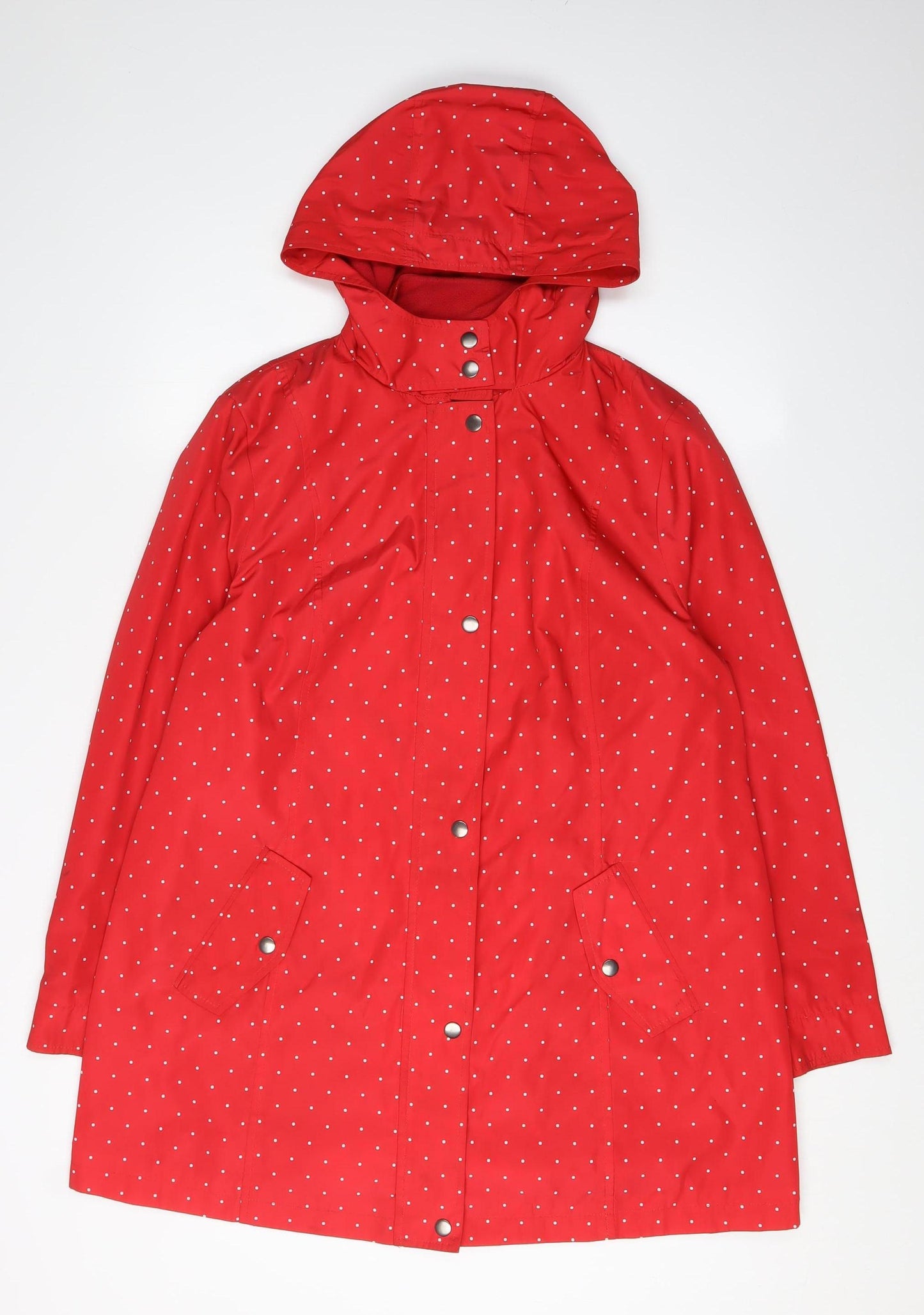 Bonmarché Women's Red Polka Dot Rain Coat, Size 16