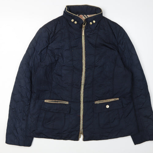 Gerry Weber Women's Blue Quilted Jacket Size 16 Casual