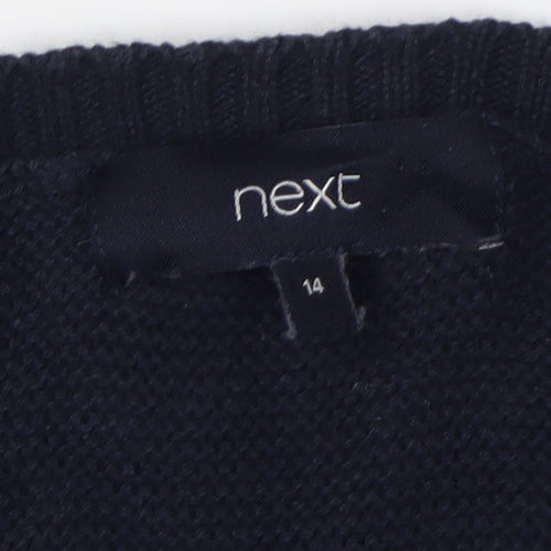 Next Women's Blue Striped Pullover Jumper Size 14