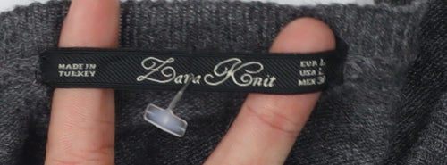 Zara Knit Women's Grey Cardigan Size 12